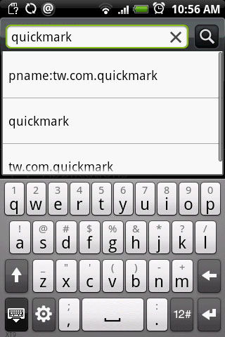 Use the Search function and use QuickMark as keyword